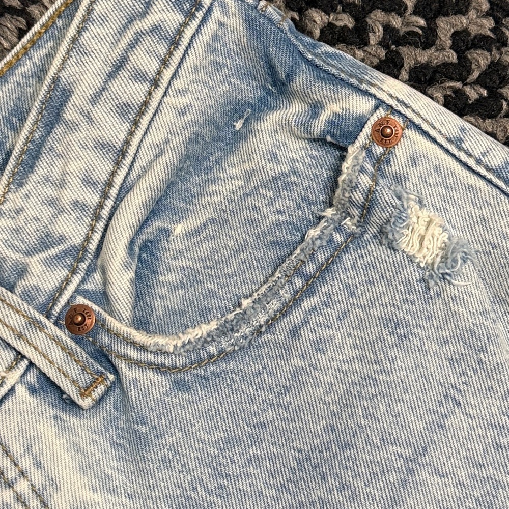 Abercrombie & Fitch The Dad Jeans Women’s 25 Distressed Light Wash Straight - Picture 5 of 8